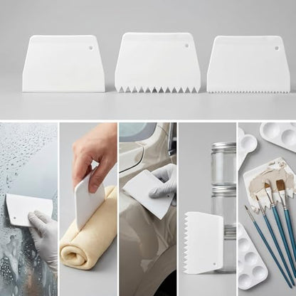 4 Pc Glue Spreader, Reusable Adhesive Spreader Plastic Notch Trowel