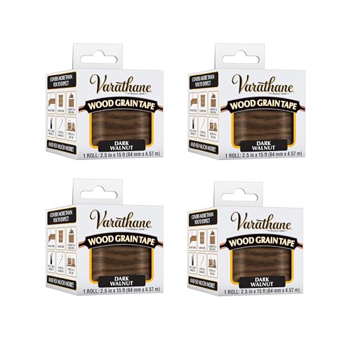 Varathane Wood Grain Tape, Dark Walnut - color: Dark Walnut, size: 15 ft Roll (Pack of 4)