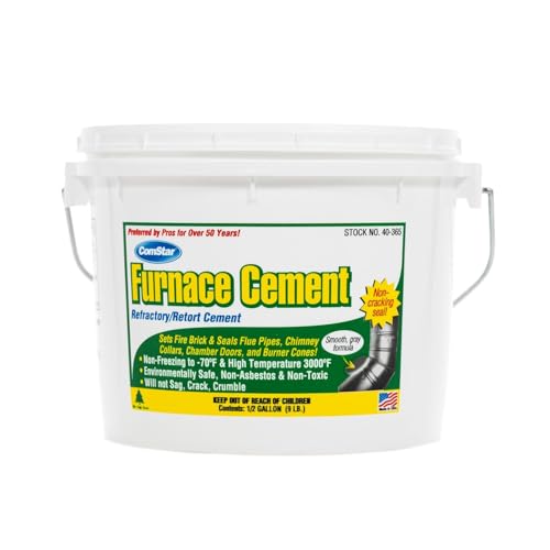 Furnace Cement 1/2 gal RTU Refractory & Retort 3000F High Temp 4PC - size: A9). 1/2 Gallon (Pack of 4)