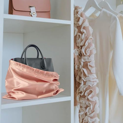 3Pack Drawstring Dust Bags for Handbags Silk Purses - color: Pink, size: 23.6×19.6 in