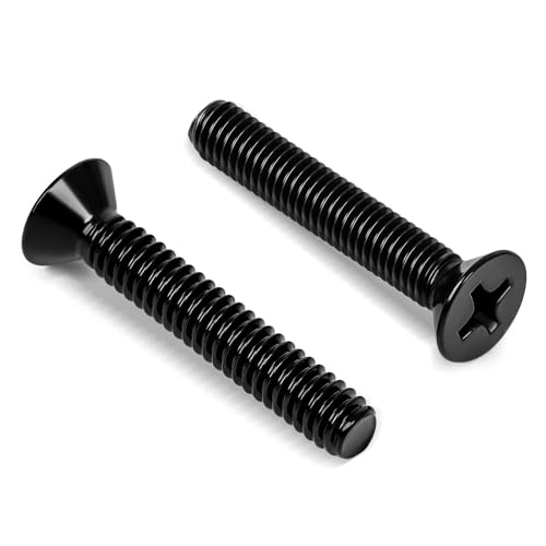 M3 x 40mm Countersunk Flat Head Machine Screws, Full Thread, 304 Stainless Steel Black Finish, 50 PCS - size: M3 x 40mm