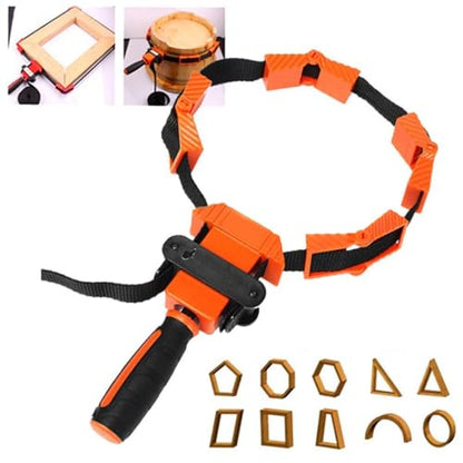 Nylon Strap Clamp with Ergonomic Handle Quick Release Band Clamp Tool for Woodworking Clamping Round or Irregular Shaped Objects, Picture Frames