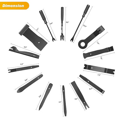 GOOACC 40Pcs Trim Removal Tool Black - color: Black