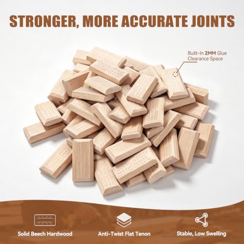 1060Pc Dominos Tenons Assortment with 5Pcs Cutter & Case for Festool Joiner