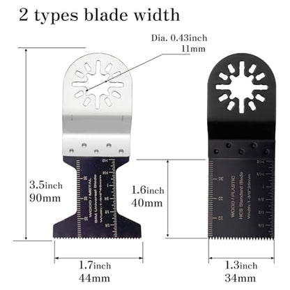 20 Pcs Oscillating Tool Blades Combination Pack with 3 Types Tools for Wood and Soft Metal Compatible with Star-Lock Tools