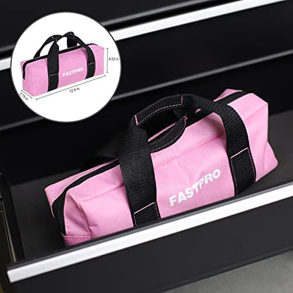 FASTPRO 5-Piece Pink Pliers and Wrench Set with Storage Bag - color: Pink