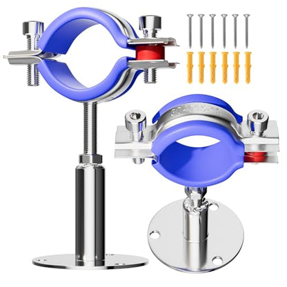 2 Pack Wall Mount Ceiling Mount Pipe Supports Suitable for OD Pipe 15-19mm Adjustable Height 50-100mm Adjustable Pipe Strap Clamp with Screws Stainless Steel - color: Adjustable Height 50-100mm, style: 19mm