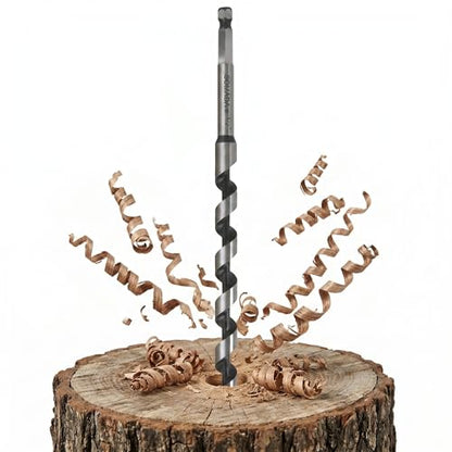 SOMADA 1/2 in x 10 in Auger Drill Bit, Quick Change Hex Shank, Wood - size: 1/2"x10" Silver