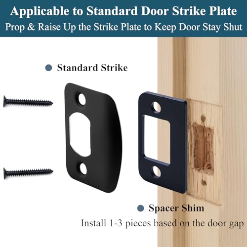 Standard Door Strike Spacer Shim Plates, Hardened Stainless Steel - color: Matte Black