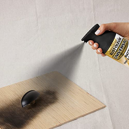 Rust-Oleum Universal All Surface Spray Paint, Matte Farmhouse Black - color: Farmhouse Black, size: 12 Ounce (Pack of 6)