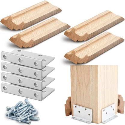 Blulu 1 Set 3" Newel Post Mounting Kit Deck Stair Floor Installation Kit - size: 3 Inch