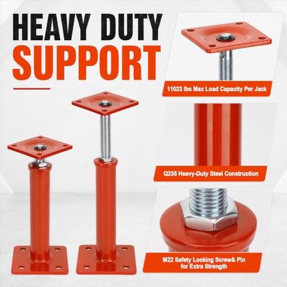 Floor Jacks for House Leveling 2 Pack, 11" - 16" Height Range - size: 11'' - 16'' (2 pcs)