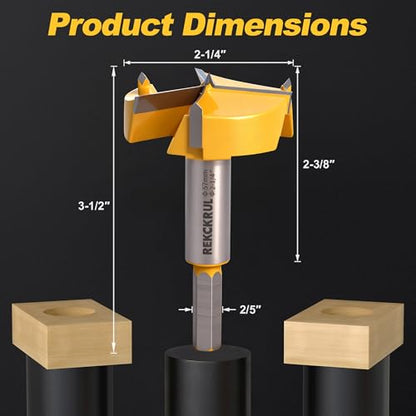 2-1/4" | 57mm Triple Flute Tungsten Carbide Forstner Drill Bit (Hex) - size: 2-1/4" | 57mm