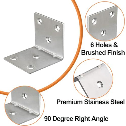 20 Pcs Metal L Brackets 1.5"x1.5"x1.5" Heavy Duty Corner Brace for Wood, 1.5 Inch 40 MM Wide Metal Right Angle Bracket L Shape 90 Degree Corner Brackets Furniture Wooden Frame Bed Bookshelf - size: 1.5 Inch