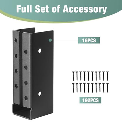 2x6 Joist Hanger 16PCS,Outdoor Trim Concealed-Flange Joist Bracket - size: 16pcs, style: 2''x6''