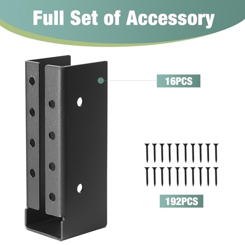 2x6 Joist Hanger 16PCS,Outdoor Trim Concealed-Flange Joist Bracket - size: 16pcs, style: 2''x6''