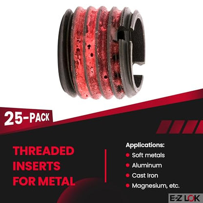 E-Z LOK Thread Insert, 0.625-18 Internal, 0.875-9 External, 5 ct