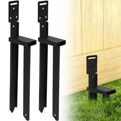 Ertuohg 2/4/8 PCS Ground Anchors, Fence Post Repair Kit Mobile Home Anchors, Stable Twin-Stake Carport Anchors, Heavy Duty Earth Anchor for Swing Set, Shed, Fence, Tent