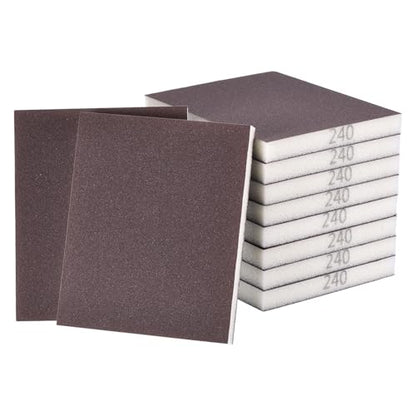 10Pcs 240Grit Double-Sided Sanding Sponges, Washable & Reusable - size: 240Grit