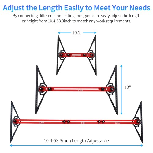 Stair Tread Template Tool,Adjustable 8-72In Stair Measuring Tool