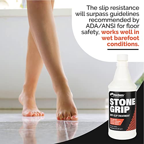 Stone Grip Industrial (Quart) Non-Slip Floor Treatment for Tile and Stone to Prevent Slippery Floors. Indoor/Outdoor, Residential/Commercial, Works in Minutes for Increased Traction - style: Quart