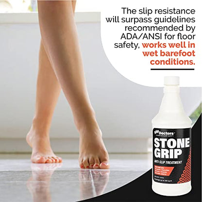 Stone Grip Industrial (Gallon) Non-Slip Floor Treatment for Tile and Stone to Prevent Slippery Floors. Indoor/Outdoor, Residential/Commercial, Works in Minutes for Increased Traction - style: Gallon