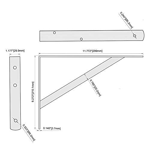 Heavy Duty Shelf Brackets, 12 x 8 Inch White Metal L Brackets, 10 Pack - color: White, size: 12 inch x 8 inch-10pcs