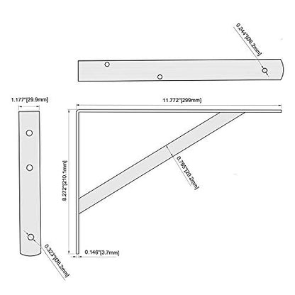 Heavy Duty Shelf Brackets, 12 x 8 Inch White Metal L Brackets, 10 Pack - color: White, size: 12 inch x 8 inch-10pcs