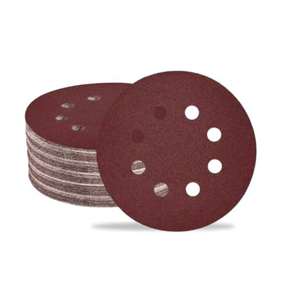 50PCS 5 Inch 8-Hole Sanding Discs for Random Orbital Sander, 320 Grit Hook and Loop Sandpaper Pads for Woodworking, Metal and Automotive Surface Prep - style: 50PCS 320 Grit