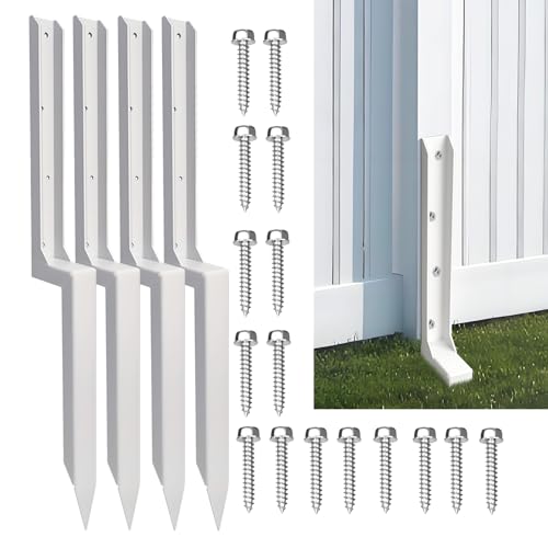 Fence Post Repair Stakes Kit, White, 4-Pack - color: White/4 Pack