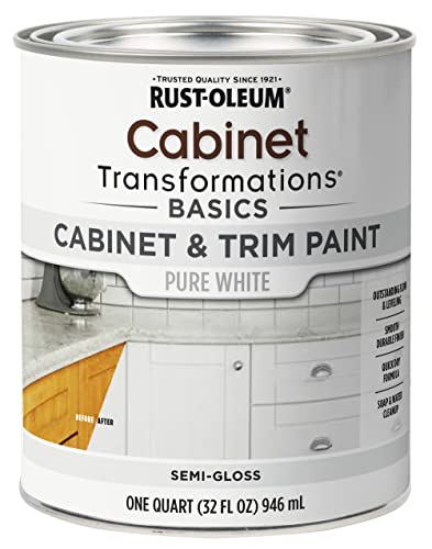 Rust-Oleum 372007 Transformations Basics Cabinet & Trim Paint, Quart, Pure White, 32 Fl Oz (Pack of 1) - color: Pure White, size: 32 Fl Oz (Pack of 1)
