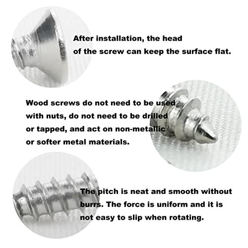 200PCS #6 x 1/2" Wood Screws, 18-8 (304) Stainless Steel Flat Head Phillips Self Tapping Sheet Metal Screws (3/8" to 1" Available) - size: 200PCS #6 x 1/2"
