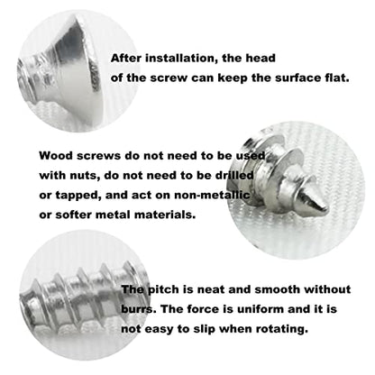 200PCS #6 x 1/2" Wood Screws, 18-8 (304) Stainless Steel Flat Head Phillips Self Tapping Sheet Metal Screws (3/8" to 1" Available) - size: 200PCS #6 x 1/2"
