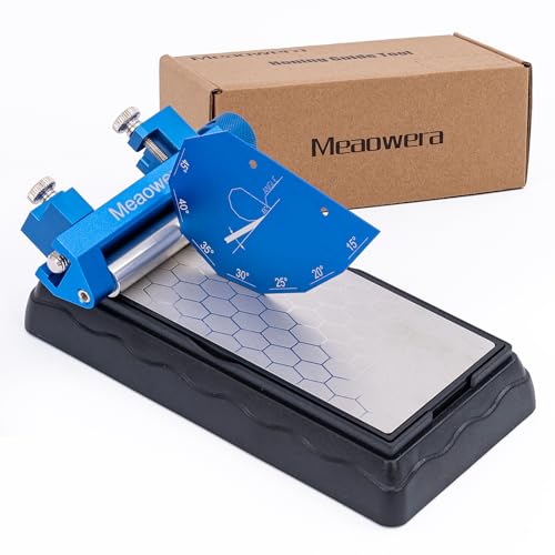 Chisel Sharpening Kit with Sharpening Stones – Wood Chisel Sharpener Honing Guide Set for Chisel Sharpening, Planer Blade Sharpener – Complete Wood Chisel Sharpening Kit with Whetstone - color: Blue Honing Guide and Stone