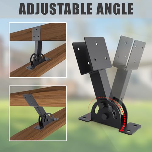 2 Pcs 2"x 4" Roof Riser Brackets for Pergola(Actual 1.6''x 3.6'') - size: 2 Pcs