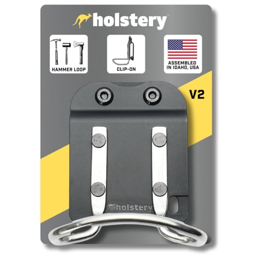 Holstery HammerMaster | Hammer Holder Loop - Clip-On Tool Belt Holster Holds Hammers, Hatchet, or Mallet - style: HammerMaster