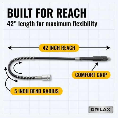 42 Inch Flex Shaft for Dremel Rotary Tools, Carving & Engraving by Drilax