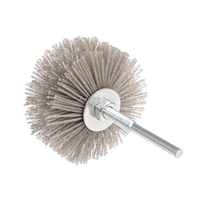 uxcell Nylon Wheel Brush 120 Grits Abrasive Grinding Head with 6mm Threaded Shank - style: 120 Grit
