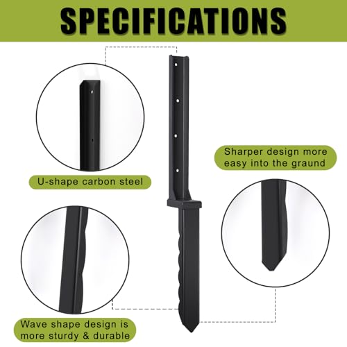 4 Pack Fence Post Repair Kit for 4x4 Wood Posts - size: 4 Pcs