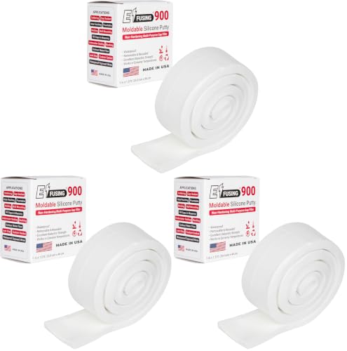 900 Moldable Silicone Putty - White Rectangular Shape (Pack of 3) - size: White Rectangular (Pack of 3)