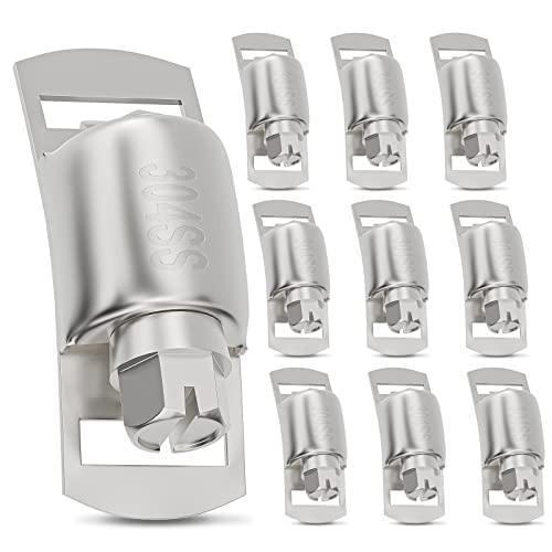 OURU 10PCS Hose Clamps Stainless Steel Stronger Fasteners, DIY Use - size: 0FT Metal Strapping+10 Fasteners
