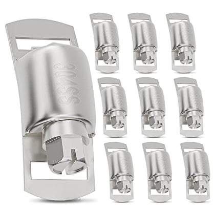 OURU 10PCS Hose Clamps Stainless Steel Stronger Fasteners, DIY Use - size: 0FT Metal Strapping+10 Fasteners