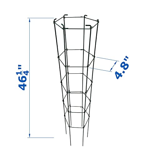 46 Inch Height 5PCS PVC Green Hexagon Folding Tomato Cage,Climbing Plant Support Tower Vegetable Stake Trellis - size: 46in Hex-PVC Green-5Pack