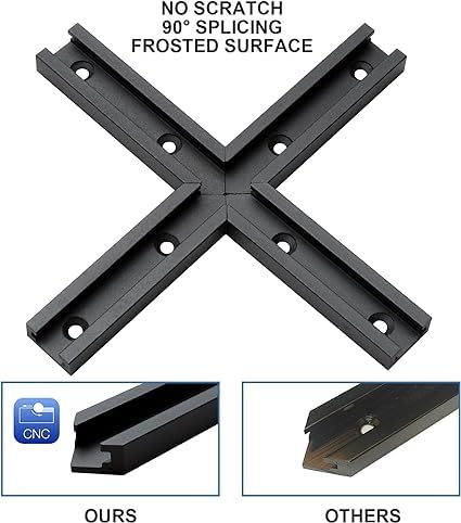 Aluminum T-Track 3" Intersection Kit with Predrilled Mounting Holes 4 PK - style: T-Track Intersection Kit 4pk