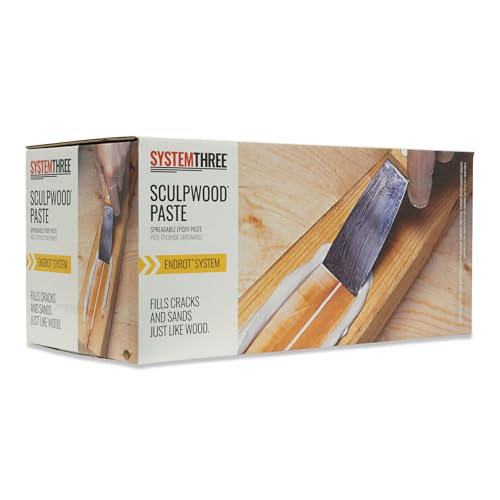 System Three SculpWood Paste Epoxy Wood Filler, 2 Gallon, Brown - size: 2 gallon