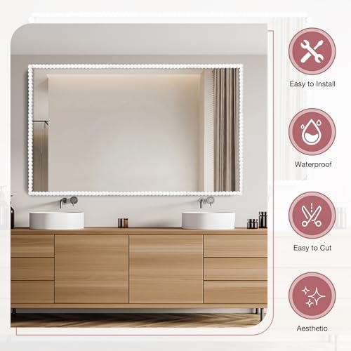 LSGCQ Flexible Molding Trim Peel and Stick Beaded Trim, White - color: White, size: 12mm/10ft