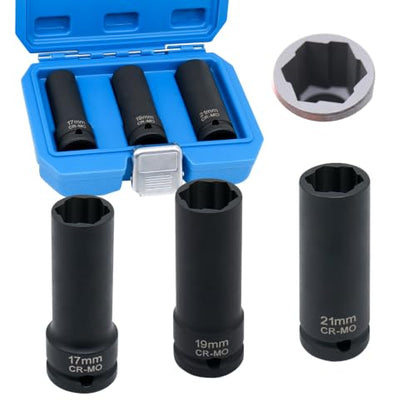 3PCS Twist Lug Nut Socket Set, 1/2" Drive Bolt Nut Extractor Tool - color: 3pcs Wheel Lug Nut Extractor 1/2 Inch Drive