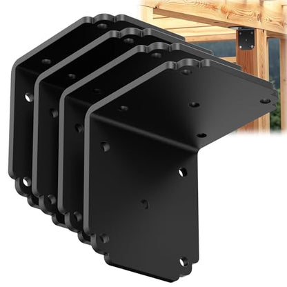 4 PCS 6" x 6" x 5" L Right Angle Bracket, Heavy Duty Corner Brace - size: 6x5 inch ( 4 Pack )