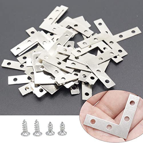 40-Pack L Corner Brackets Gold 1.5inch Iron Decorative Brace Silver - size: Silver