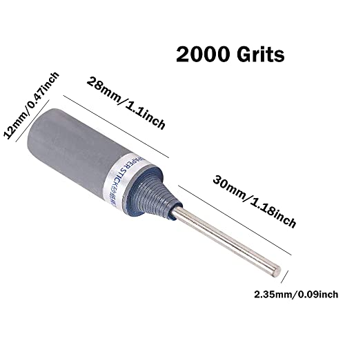 Utoolmart Sanding Drums Sandpaper Sticks Cylinder Abrasive Polishing Grinding Mounted Point 2000 Grits 2 Pcs - size: 2000